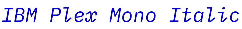 IBM Plex Mono Italic 字体